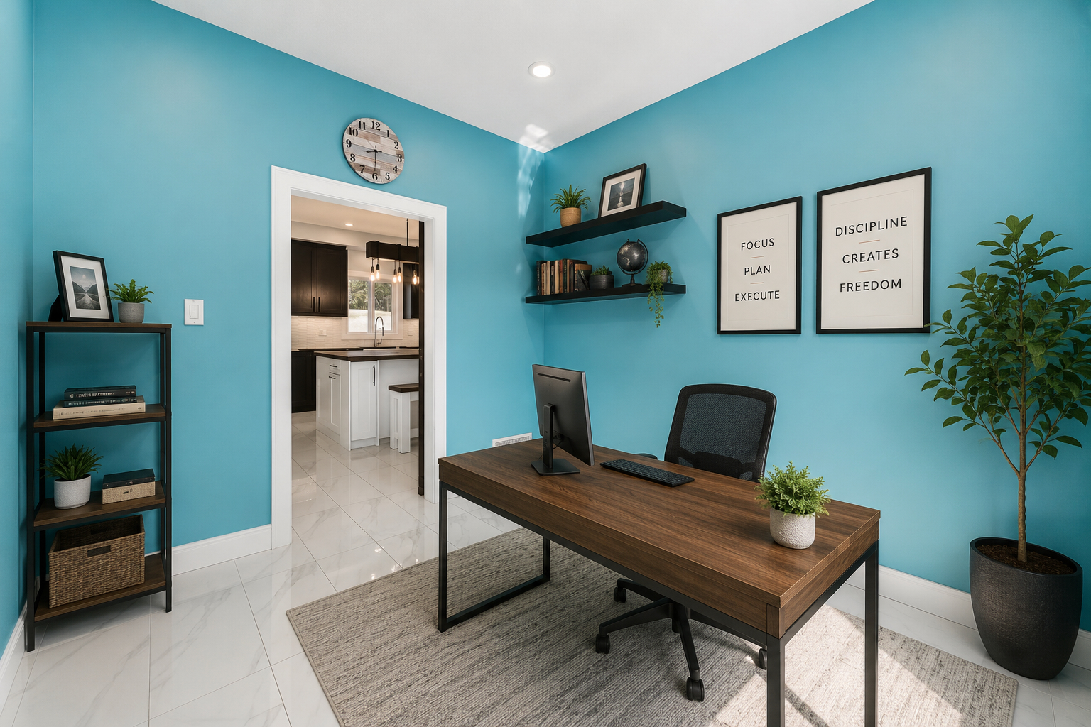 Main-floor office — virtually staged